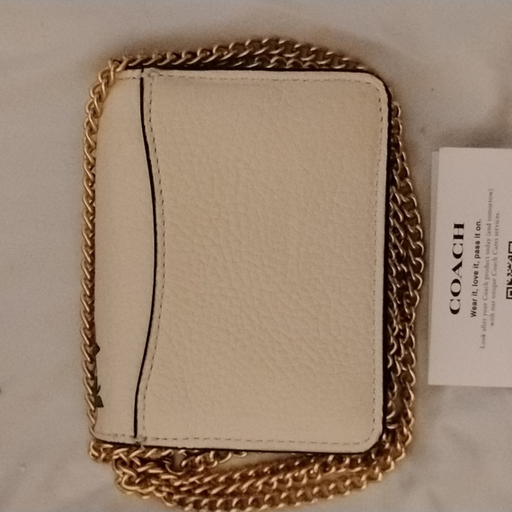 Coach Mini Wallet On A Chain Clutch Crossbody Strawberries NWT - Picture 7 of 10